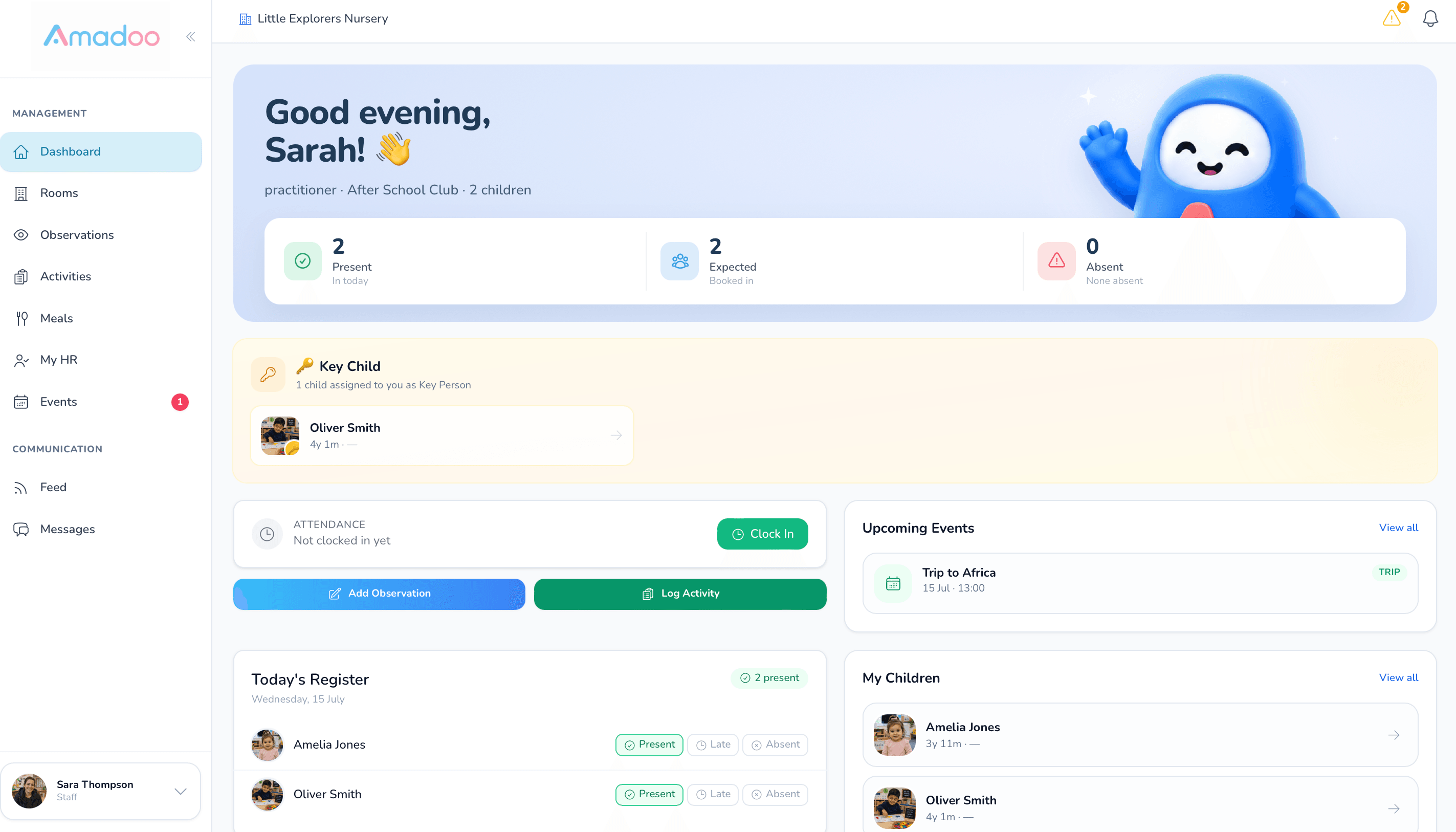 Amadoo staff dashboard